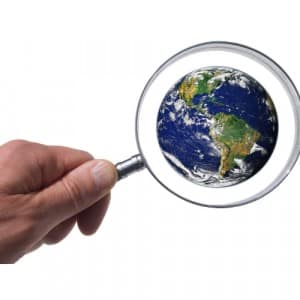 Image of planet under a magnifying glass